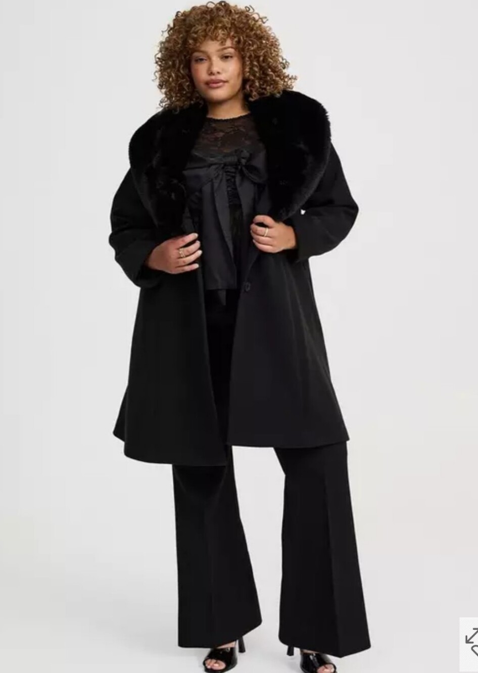 💥💥TORRID LIKE NEW💥💥 Faux-Fur Collar Wool-Blend Coat Sz 1 (Wm's Sz 14-16)